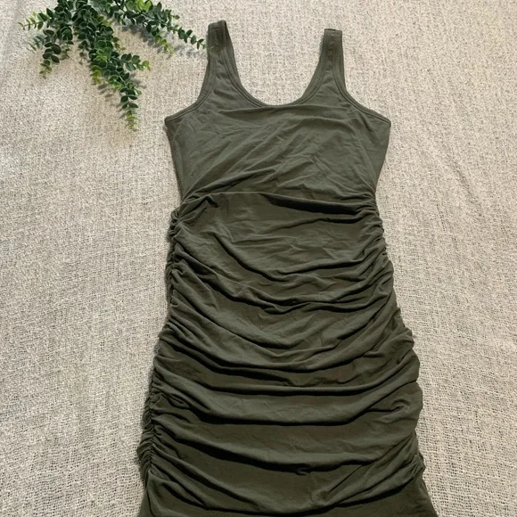 green emerald velvet dress Jluxlabel | Green Capri Ruched Dress